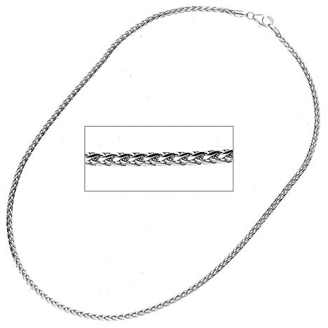 Zopfkette 585 Weißgold 2 6 mm 45 cm Gold Kette Goldkette Weißgoldkette Halskette