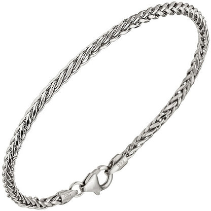 Zopfarmband 585 Gold Weißgold 19 cm Armband Karabiner
