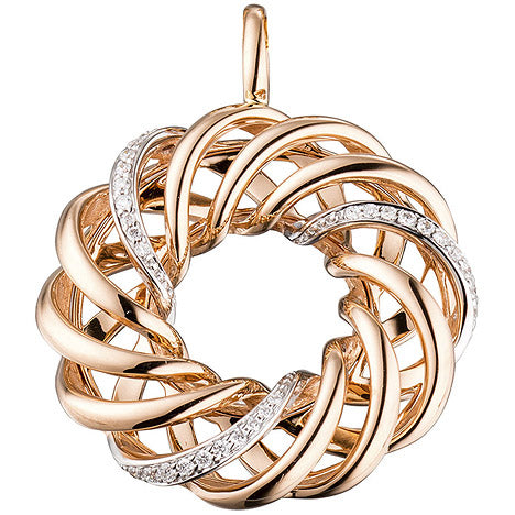 Anhänger verschlungen 585 Gold Rotgold 30 Diamanten Brillanten Diamantanhänger