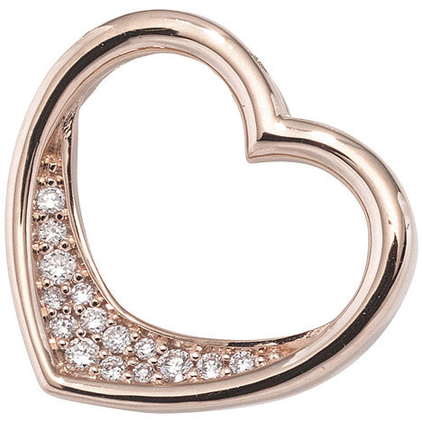 Anhänger Herz 585 Gold Rotgold 15 Diamanten Brillanten 0 08ct. Herzanhänger