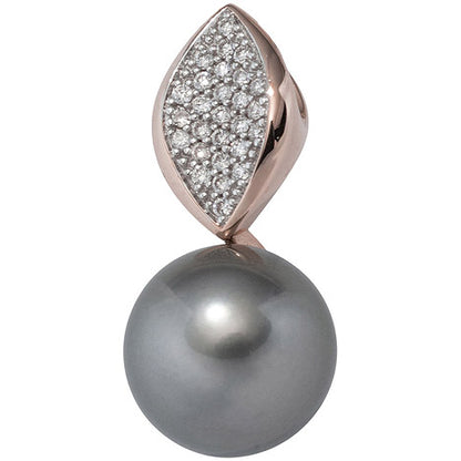Anhänger 585 Rotgold 27 Diamanten Brillanten 1 Tahiti Perle Perlenanhänger