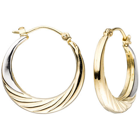 Creolen rund 333 Gold Gelbgold bicolor Ohrringe Goldohrringe Goldcreolen
