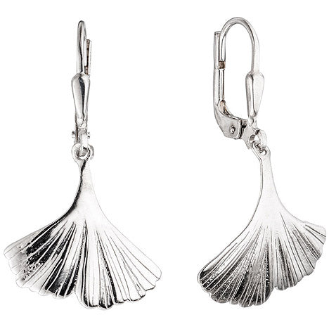 Boutons Gingko Ginko 925 Sterling Silber rhodiniert Ohrringe Ohrhänger