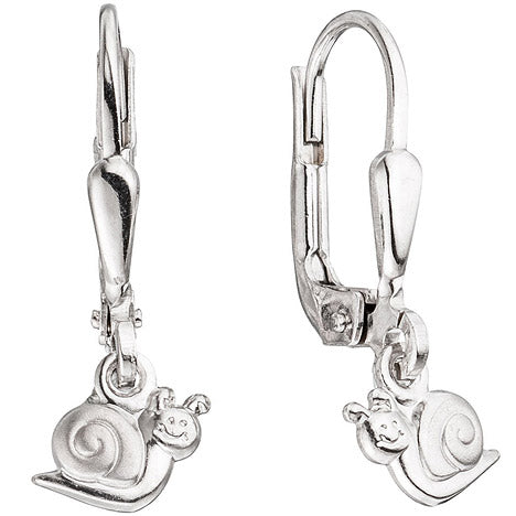 Kinder Boutons Schnecke 925 Silber mattiert Ohrringe Ohrhänger Kinderohrringe