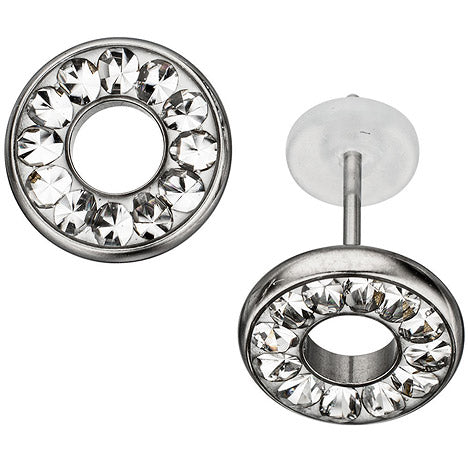 Ohrstecker rund Edelstahl mit SWAROVSKI® ELEMENTS Ohrringe