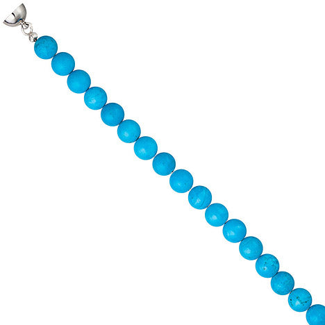 Collier Edelsteinkette aus türkis farbenem Magnesith 45 cm Halskette Kette