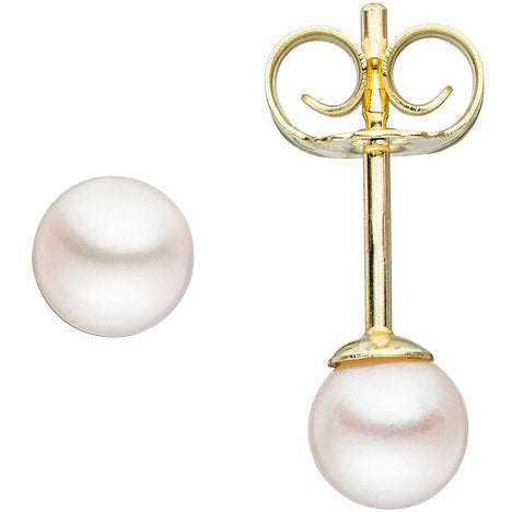 Ohrstecker 585 Gold Gelbgold 2 Akoya Perlen Ohrringe Perlenohrstecker