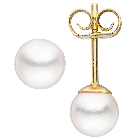 Ohrstecker 333 Gold Gelbgold 2 Akoya Perlen Ohrringe Perlenohrstecker