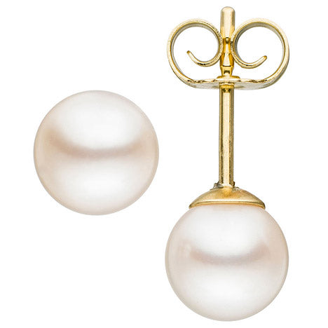 Ohrstecker 333 Gold Gelbgold 2 Akoya Perlen Ohrringe Perlenohrstecker
