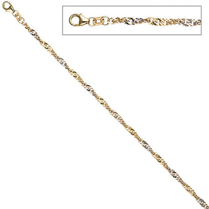 Fußkettchen Fußkette 925 Sterling Silber gold vergoldet 2 9 mm 25 cm Karabiner
