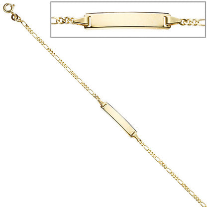 Schildband 333 Gold Gelbgold 18 5 cm Gravur ID Armband Federring