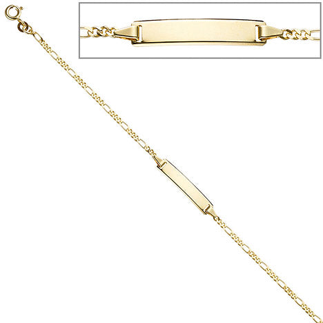 Schildband 333 Gold Gelbgold 18 5 cm Gravur ID Armband Federring
