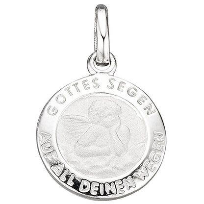 Kinder Anhänger Engel Schutzengel 925 Sterling Silber mattiert Kinderanhänger