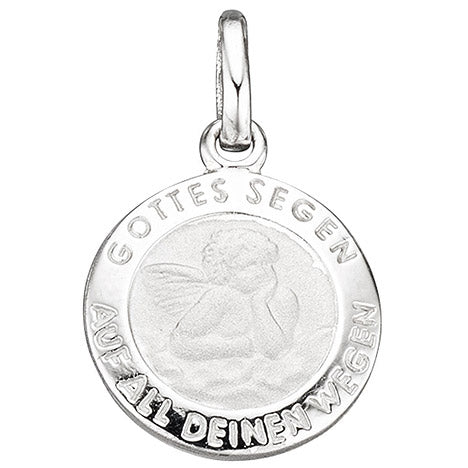 Kinder Anhänger Engel Schutzengel 925 Sterling Silber mattiert Kinderanhänger