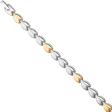 Armband Edelstahl mattiert mit gold farbener Beschichtung bicolor 20 cm