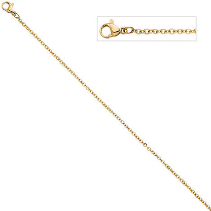 Halskette Edelstahl gelbgold farben beschichtet 1 9 mm 46 cm Kette Karabiner