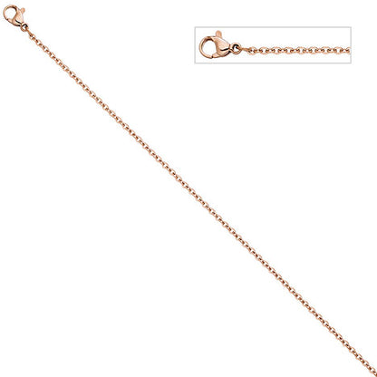 Halskette Edelstahl rotgold farben beschichtet 2 2 mm 46 cm Kette
