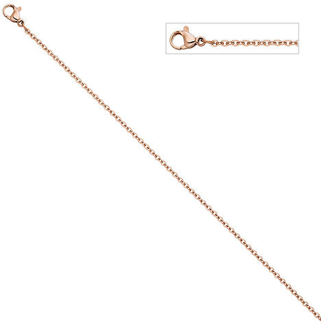 Halskette Edelstahl rotgold farben beschichtet 2 2 mm 46 cm Kette
