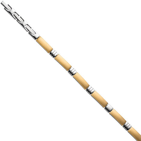 Armband aus Edelstahl gold farben beschichtet bicolor 21 cm verkürzbar