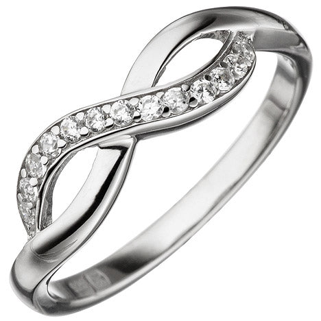 Damen Ring Unendlich 925 Sterling Silber mit Zirkonia Silberring
