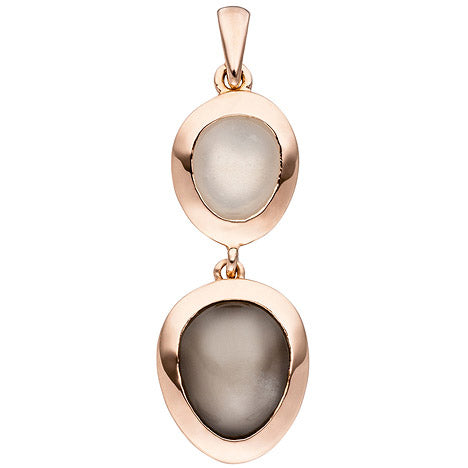 Anhänger 585 Gold Rotgold 2 Mondsteine Rotgoldanhänger