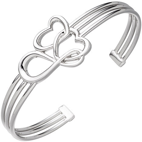 Armspange / offener Armreif Herz Herzen Unendlich 925 Sterling Silber Armband