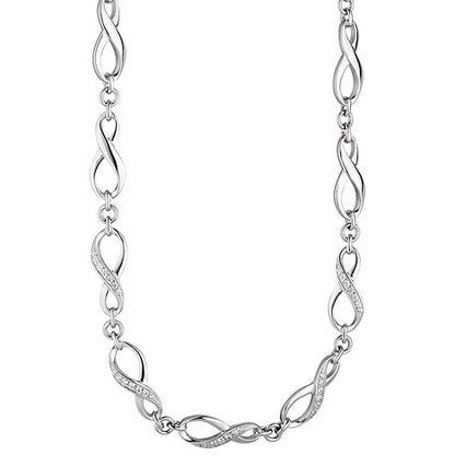 Collier Halskette Unendlich 925 Silber mit Zirkonia 48 cm Kette Silberkette