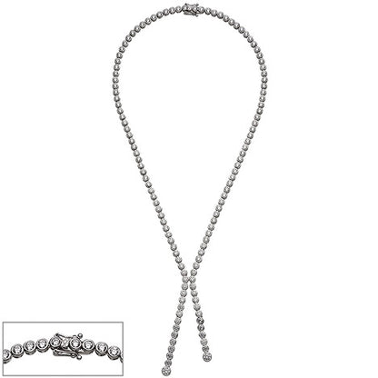 Collier Halskette 925 Sterling Silber mit Zirkonia 42 cm Kette Silberkette