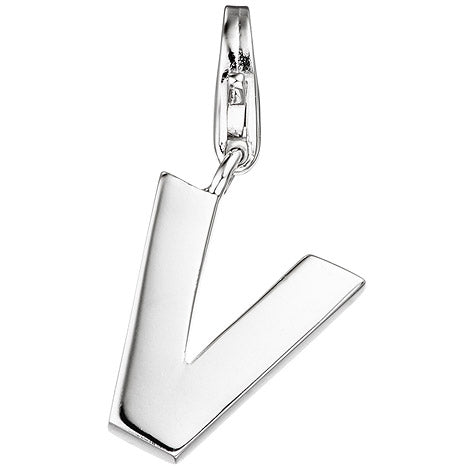 Einhänger Charm Buchstabe V 925 Sterling Silber Anhänger für Bettelarmband
