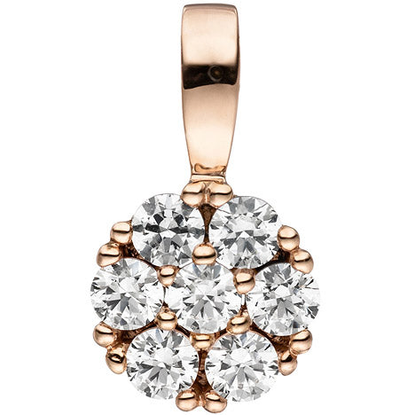 Anhänger 333 Gold Rotgold 7 Zirkonia Rotgoldanhänger