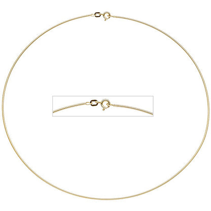 Halsreif 925 Sterling Silber gold vergoldet 1 1 mm 42 cm Kette Halskette