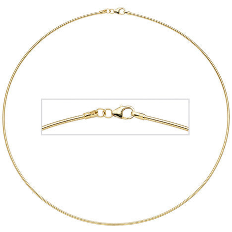 Halsreif 925 Sterling Silber gold vergoldet 1 5 mm 45 cm Kette Halskette