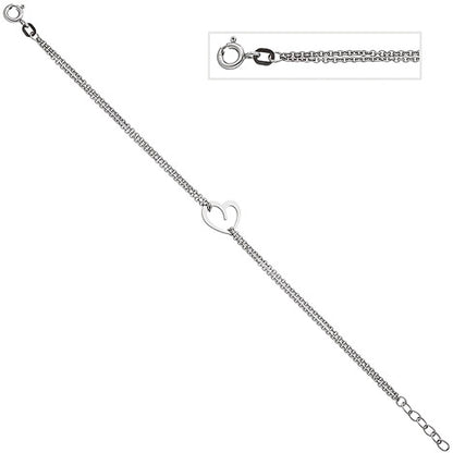 Armband Herz 925 Sterling Silber 19 cm Silberarmband Herzarmband