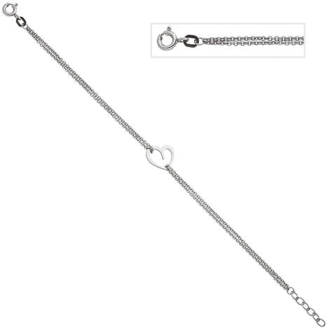 Armband Herz 925 Sterling Silber 19 cm Silberarmband Herzarmband