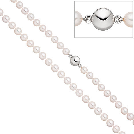 Perlenkette mit Akoya Zuchtperlen 45 cm Magnet-Schließe aus 925 Sterlingsilber