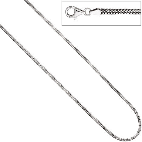 Fuchsschwanzkette 925 Silber 2 5 mm 45 cm Kette Halskette Silberkette Karabiner