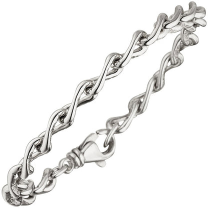 Panzerarmband 925 Sterling Silber mit Struktur 19 cm Armband Silberarmband