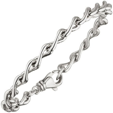 Panzerarmband 925 Sterling Silber mit Struktur 19 cm Armband Silberarmband