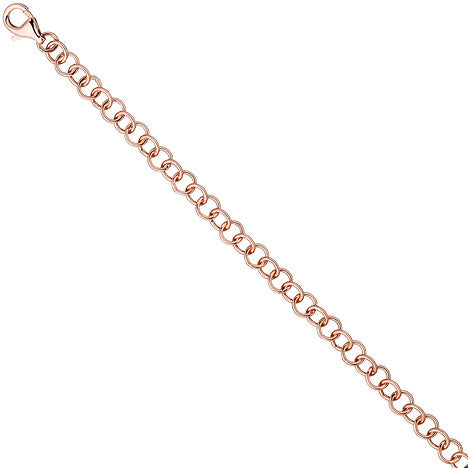 Rundankerarmband 925 Silber rotgold vergoldet 19 cm Armband Ankerarmband
