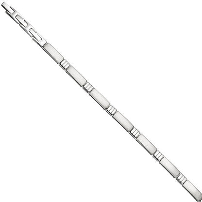 Armband aus Edelstahl teil matt 21 cm mit Klappverschluss
