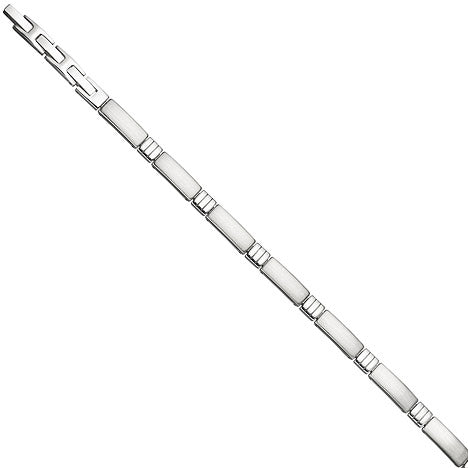Armband aus Edelstahl teil matt 21 cm mit Klappverschluss