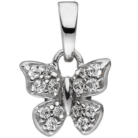 Kinder Anhänger Schmetterling 925 Sterling Silber mit Zirkonia Kinderanhänger
