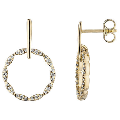 Ohrhänger 585 Gold Gelbgold 60 Diamanten Brillanten Ohrringe Diamantohrringe