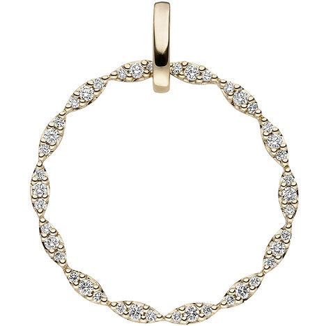 Anhänger rund 585 Gold Gelbgold 42 Diamanten Brillanten 0 26ct. Diamantanhänger