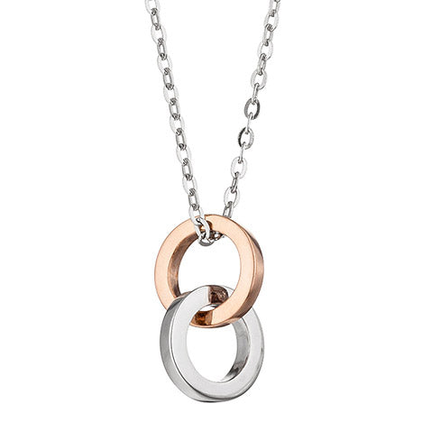 Collier Kette mit Anhänger 375 Gold Weißgold Rotgold bicolor 45 cm Halskette