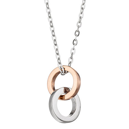 Collier Kette mit Anhänger 375 Gold Weißgold Rotgold bicolor 45 cm Halskette
