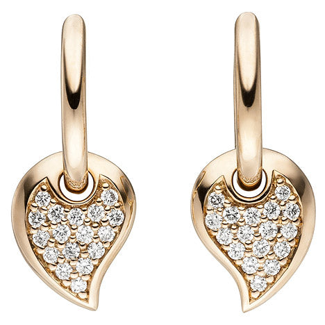 Creolen 585 Gold Rotgold 34 Diamanten Brillanten Ohrringe Diamantohrringe
