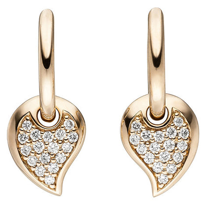 Creolen 585 Gold Rotgold 34 Diamanten Brillanten Ohrringe Diamantohrringe