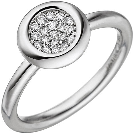 Damen Ring 585 Gold Weißgold 19 Diamanten Brillanten 0 15ct. Diamantring