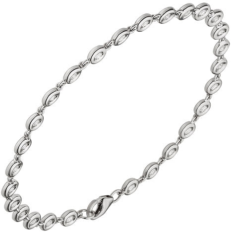 Armband 585 Gold Weißgold 27 Diamanten Brillanten 0 85ct. 18 cm Tennisarmband